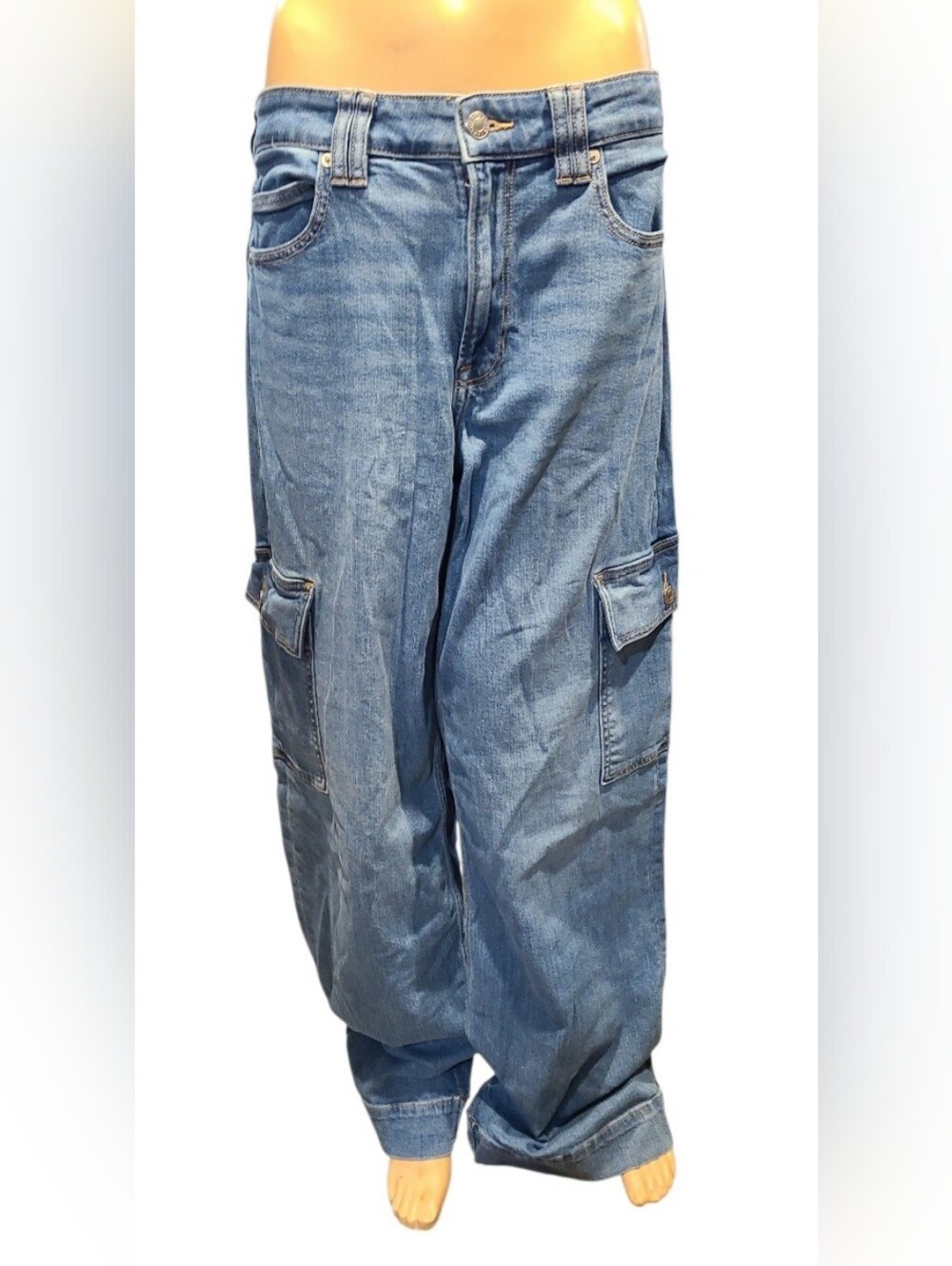 American Eagle Super Highrise Baggy Wide Leg Women's 8/Long Jeans